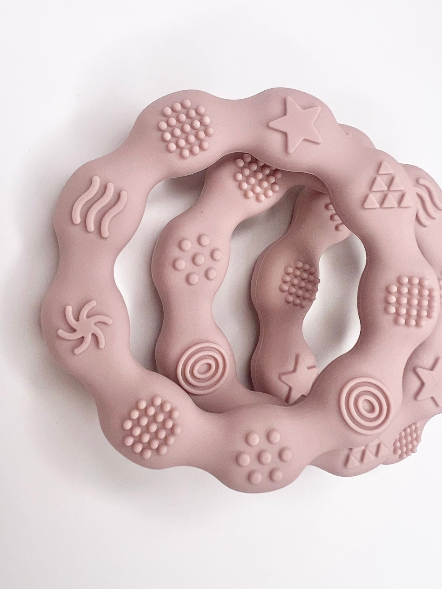 Silicone sensory teether - Dusty pink