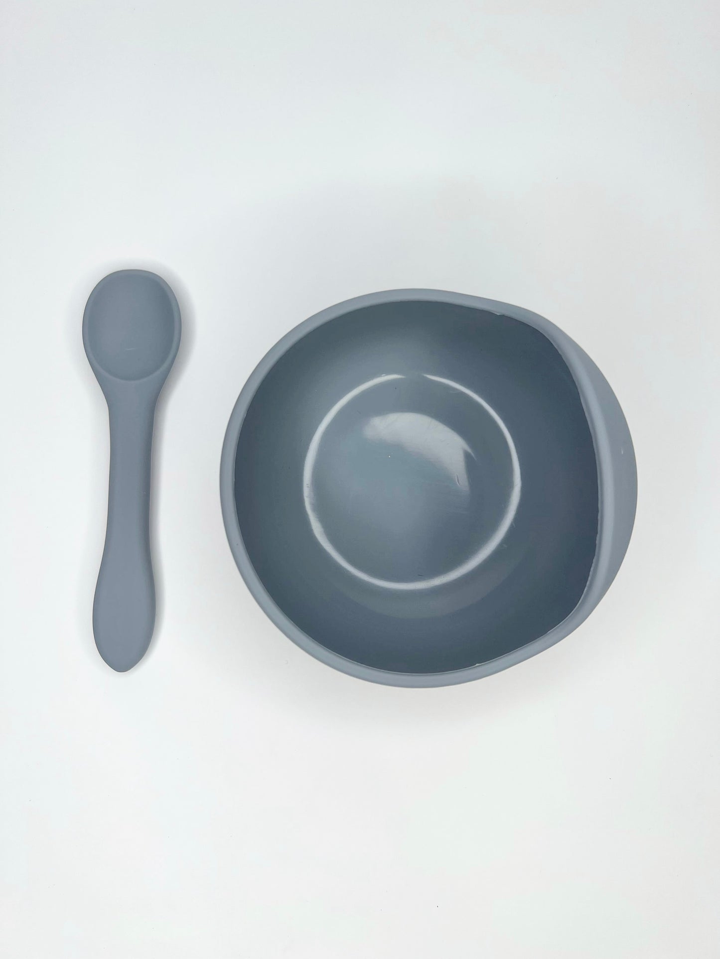 Silicone bowl & spoon set - Blue