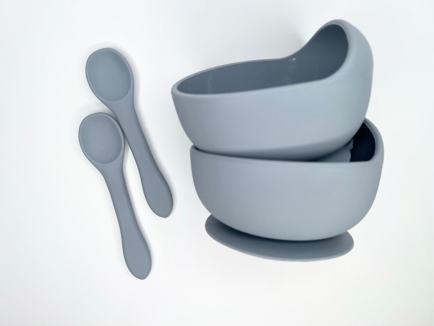 Silicone bowl & spoon set - Blue