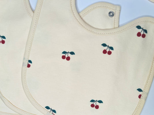 Cotton clip bib - Cherry