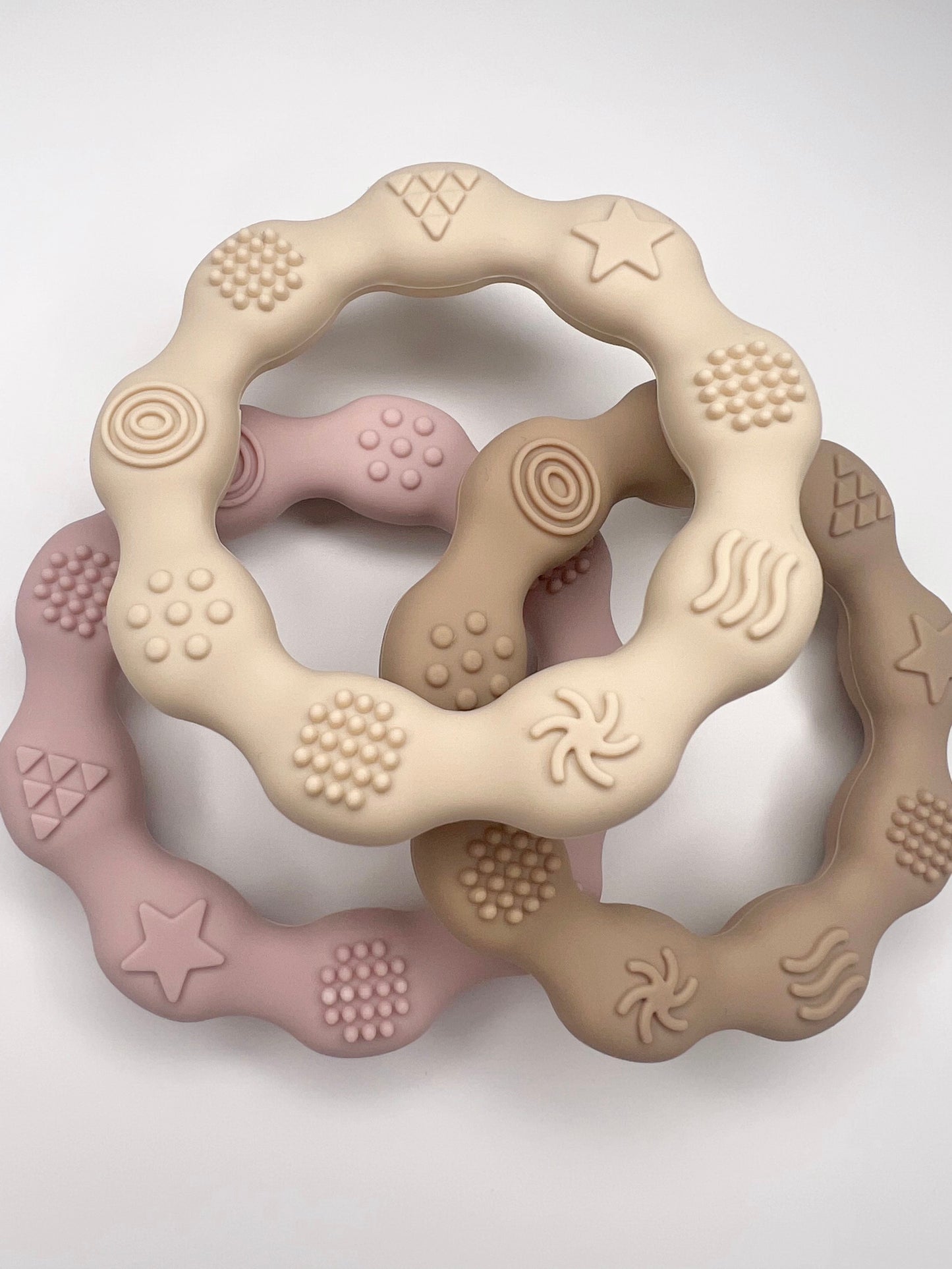 Silicone sensory teether - Dusty pink